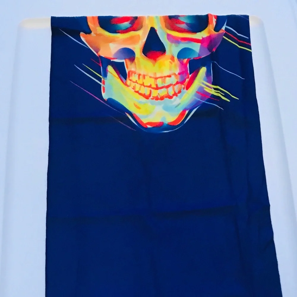 Neon Skull Paint 16 n 1 Neck Gaiter Face Cover Dust Mask Biker Rag